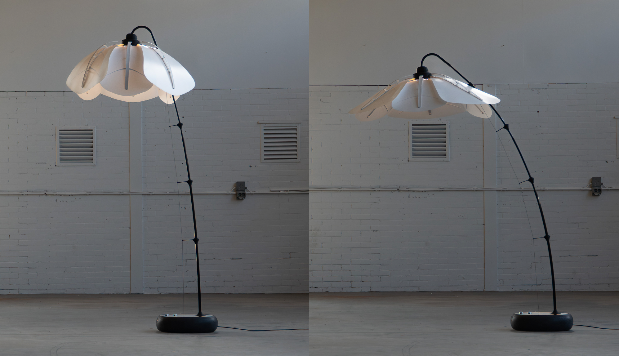 Designboom - VOUW studio's living lighting blooms like a flower in response to human movement