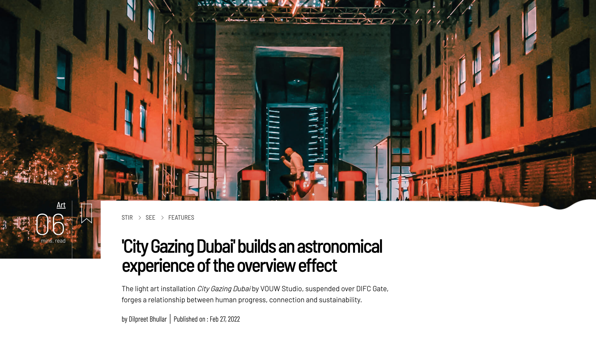 Stir World: 'City Gazing Dubai' builds an astronomical experience of the overview effect