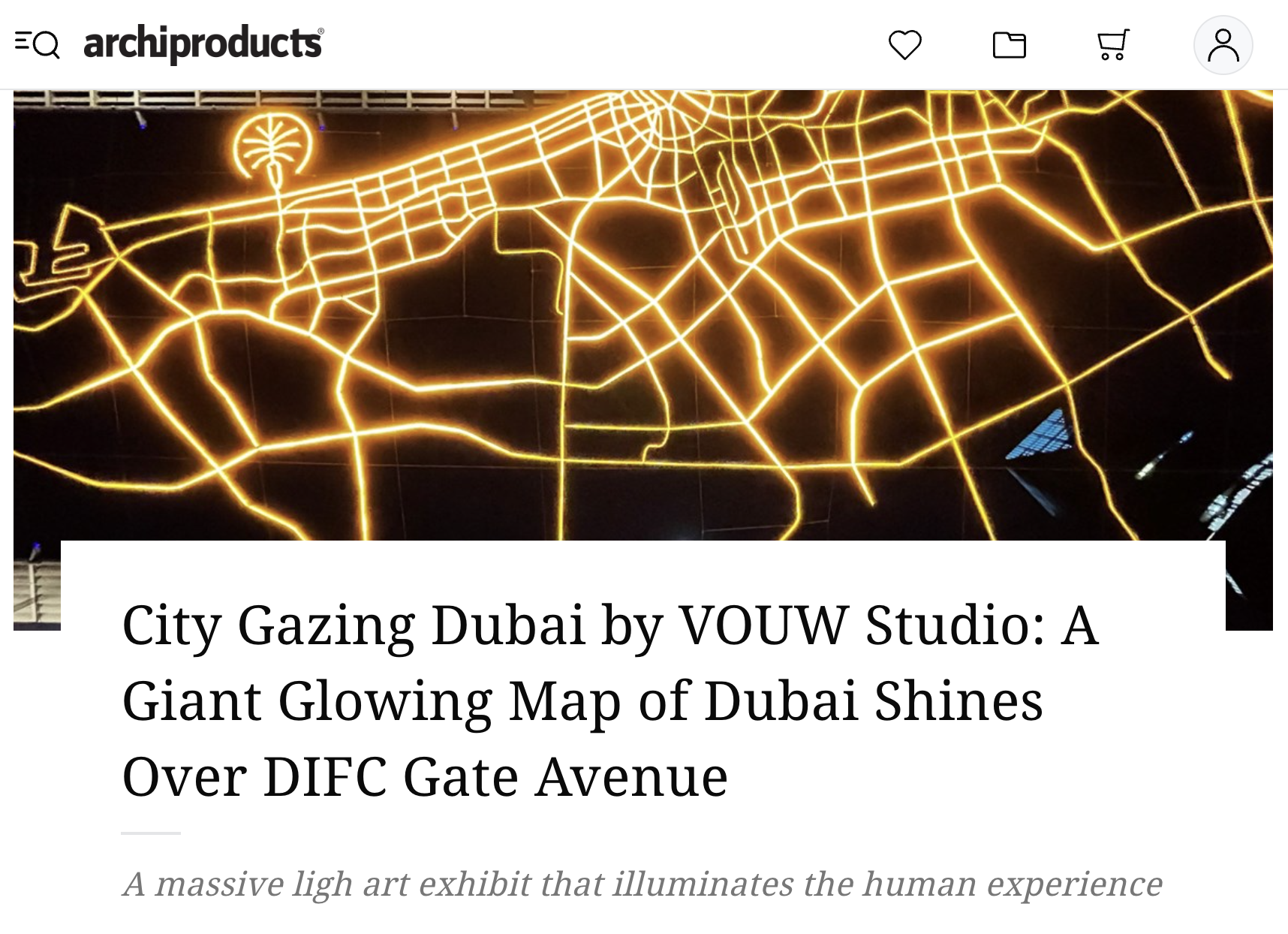 Archiproducts: City Gazing Dubai by VOUW Studio: A Giant Glowing Map of Dubai Shines Over DIFC Gate Avenue