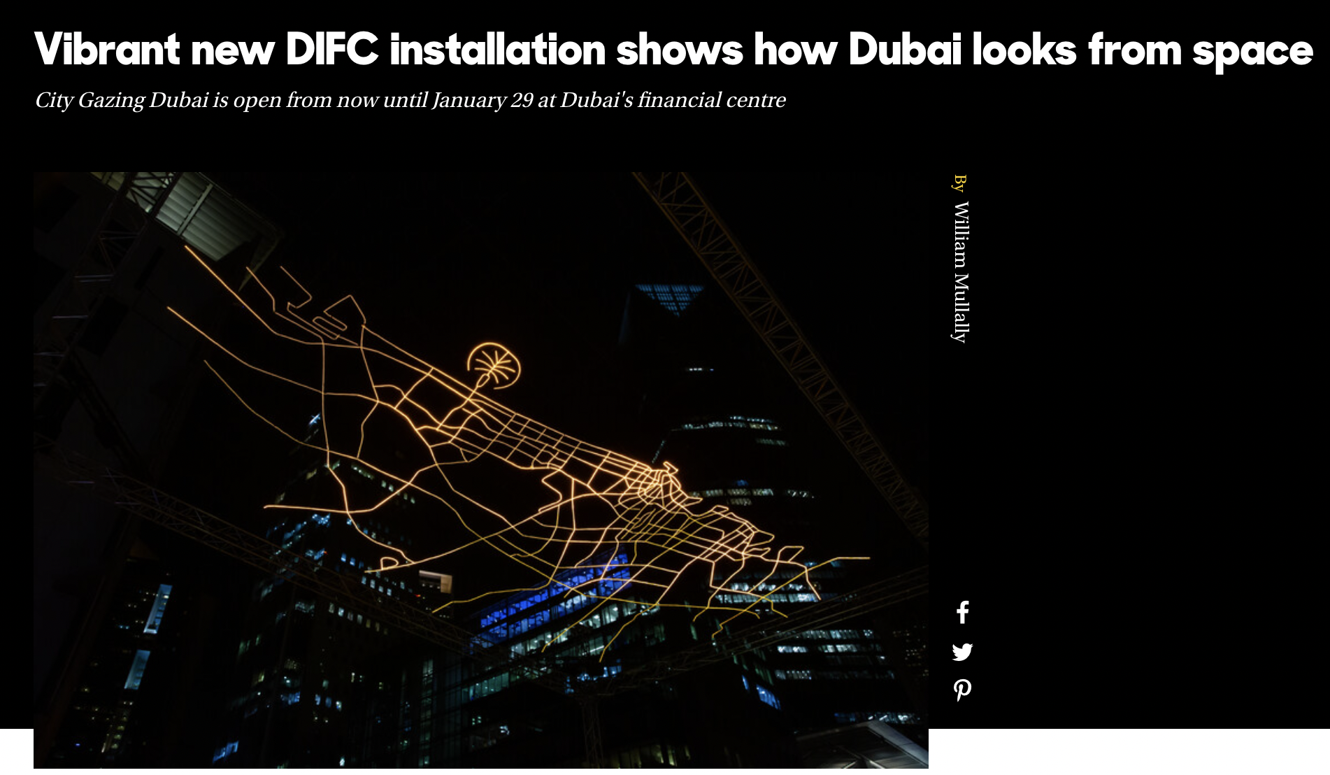 Esquire: Vibrant new DIFC installation shows how Dubai looks from space